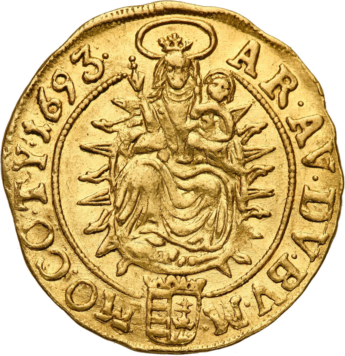 Węgry. Leopold (1657-1705). Dukat 1693 KB, Kremnica